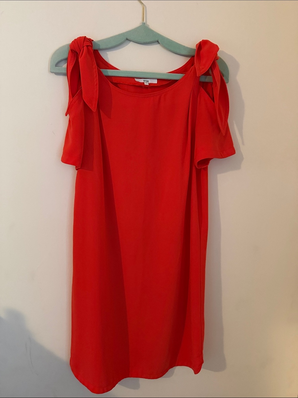 stradivarius Red Tie-Shoulder Shift Mini Dress